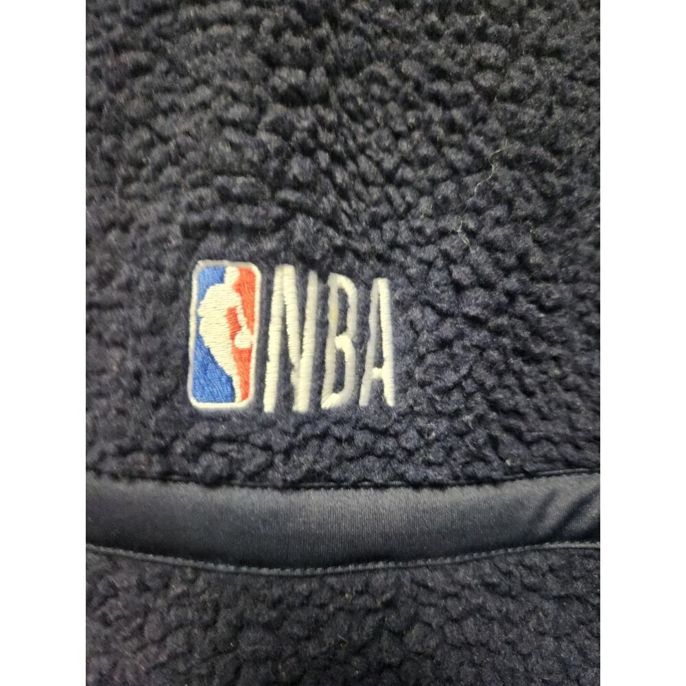 NBA Sherpa Full Zip Jacket w Hood, Men's Size M, Blue NWOT $80 Retail Cozy Warm - Picture 3 of 9